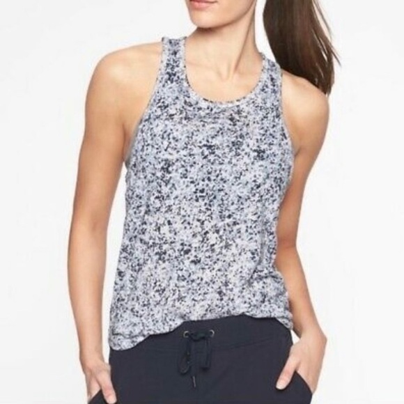 Athleta Breezy Printed Cutout Racerback Tank - Picture 1 of 9